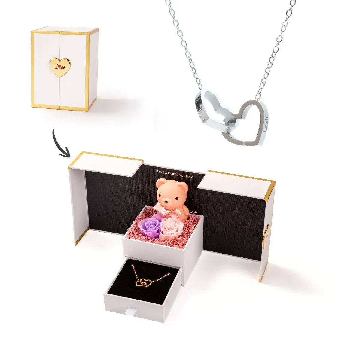 Mini ours Éternel & Collier Personnalisé
