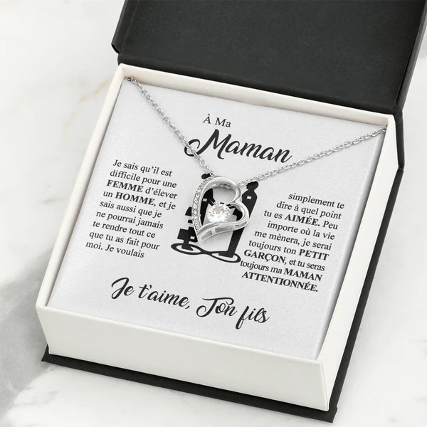 À ma Maman - Je t’aime - Collier Cœur