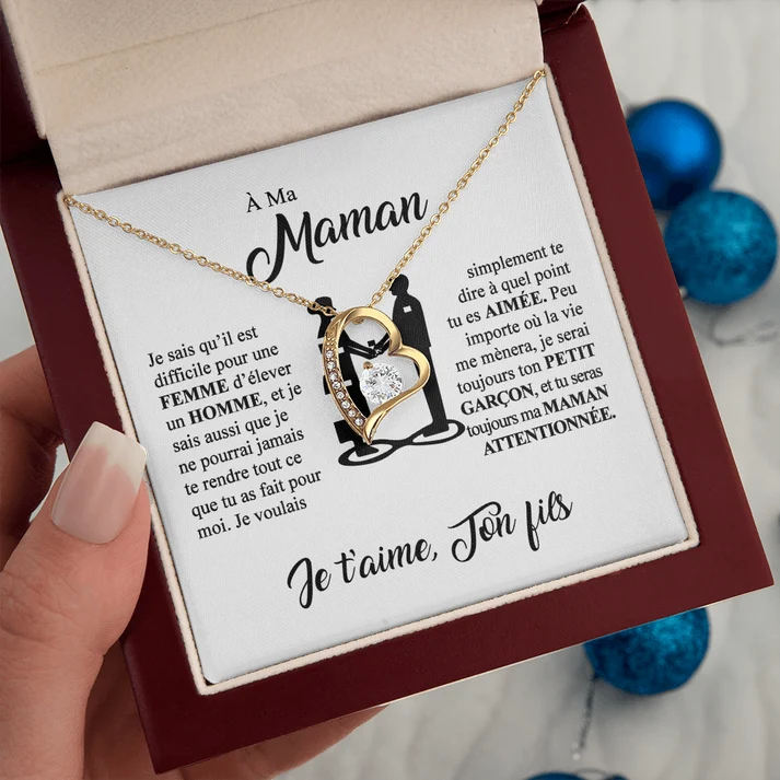 À ma Maman - Je t’aime - Collier Cœur