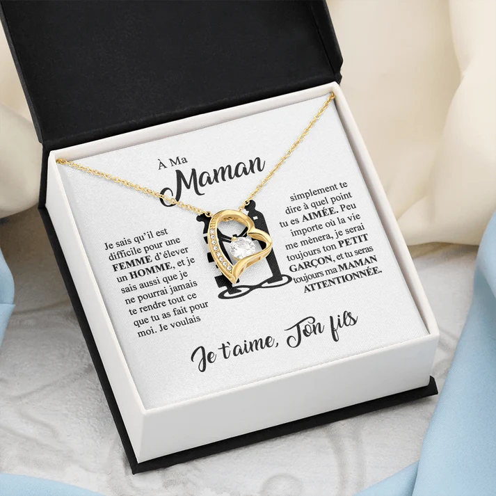À ma Maman - Je t’aime - Collier Cœur