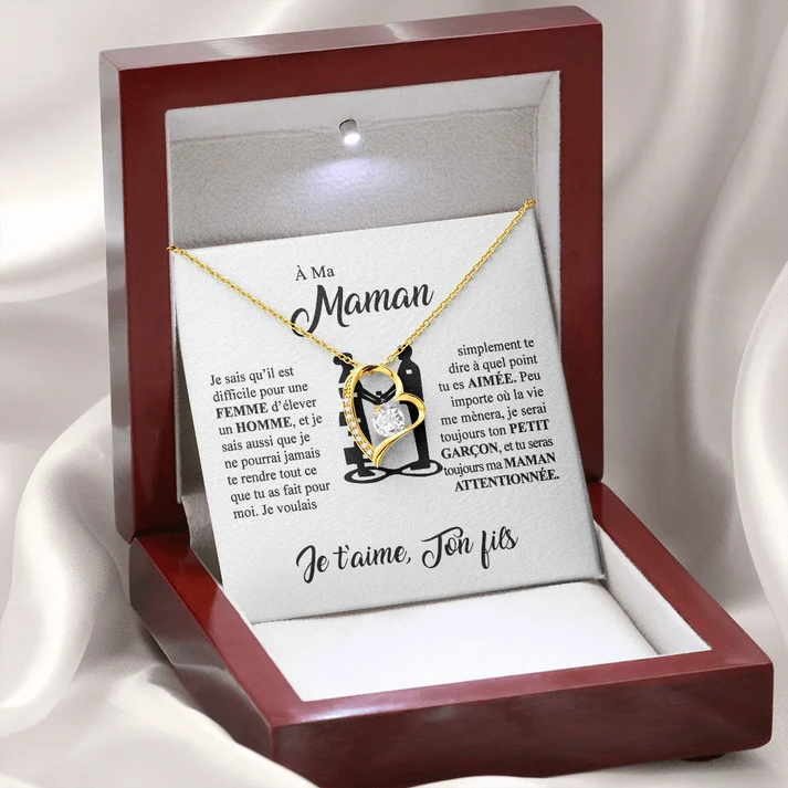 À ma Maman - Je t’aime - Collier Cœur