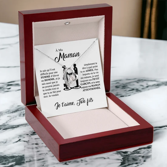 À ma Maman - Je t’aime - Collier Cœur