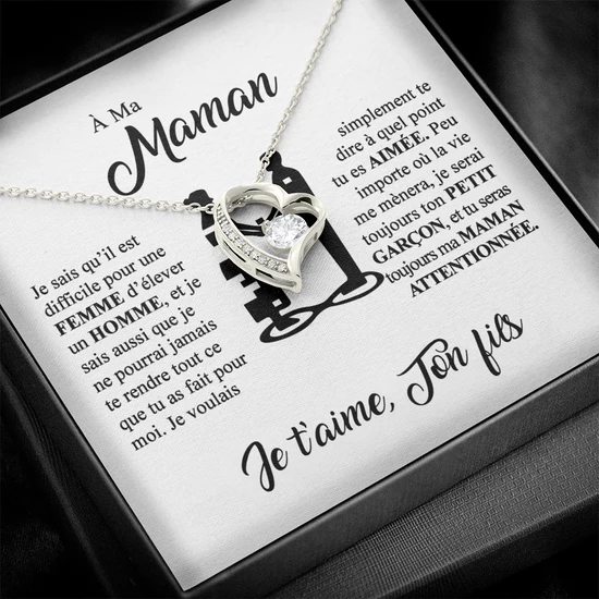 À ma Maman - Je t’aime - Collier Cœur