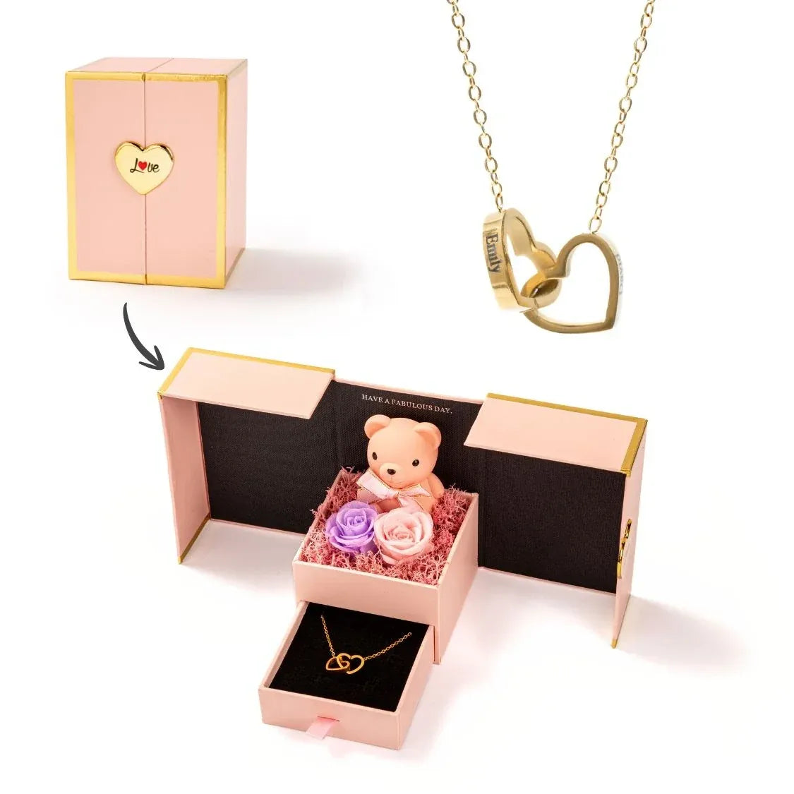 Mini ours Éternel & Collier Personnalisé