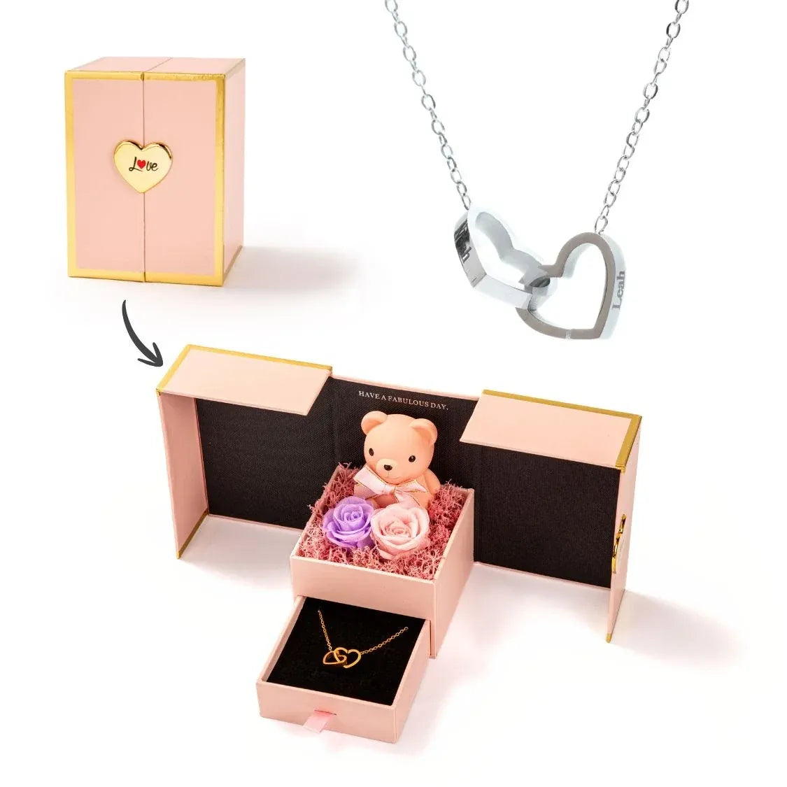 Mini ours Éternel & Collier Personnalisé