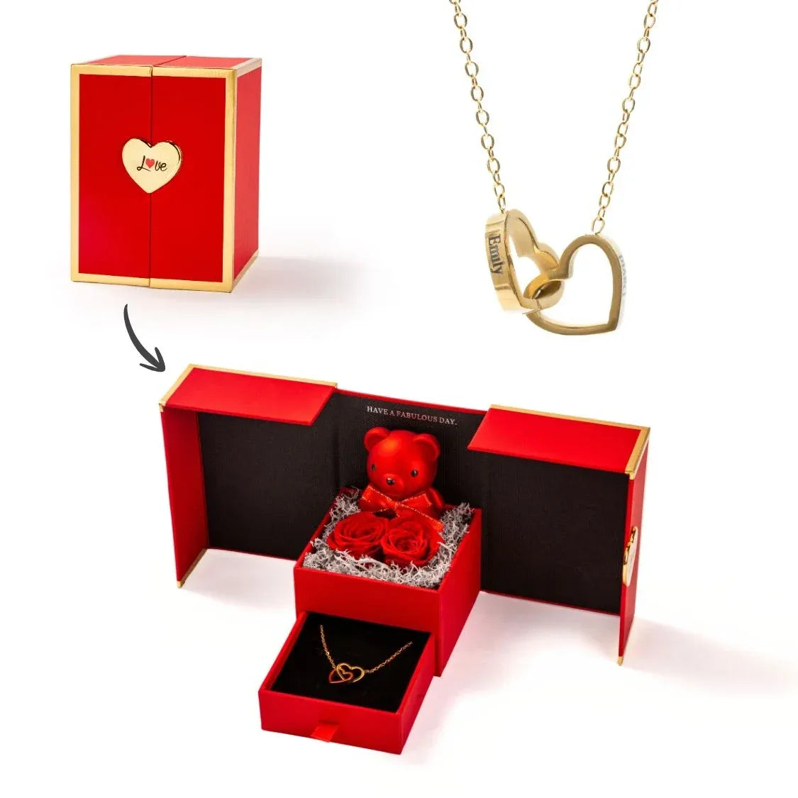 Mini ours Éternel & Collier Personnalisé