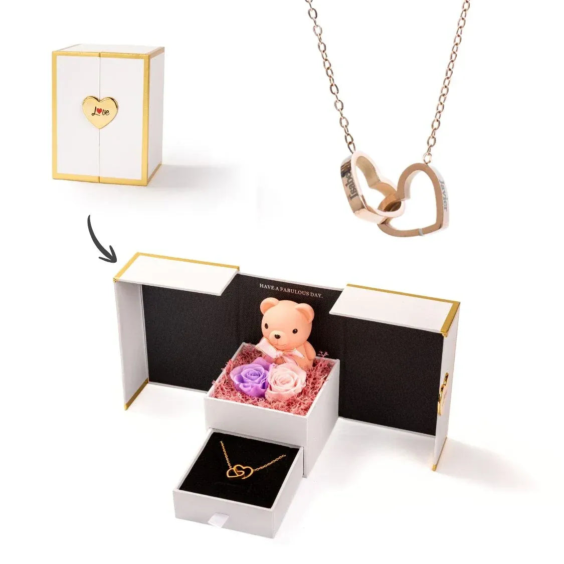 Mini ours Éternel & Collier Personnalisé